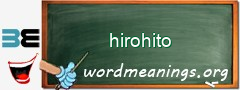 WordMeaning blackboard for hirohito